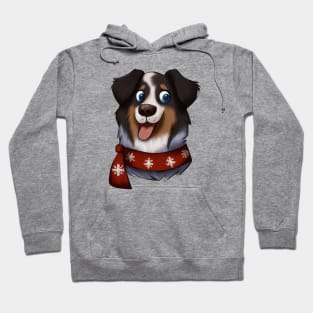 Cute Australian Shepherd Drawing Hoodie